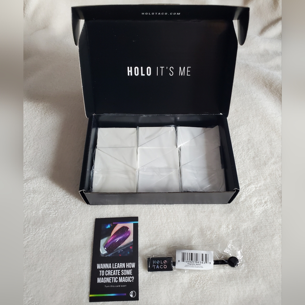 NEW Holo Taco Magnetic Dual Ended Wand + Nail Art Cosmetics Sponge Bundle of 19
